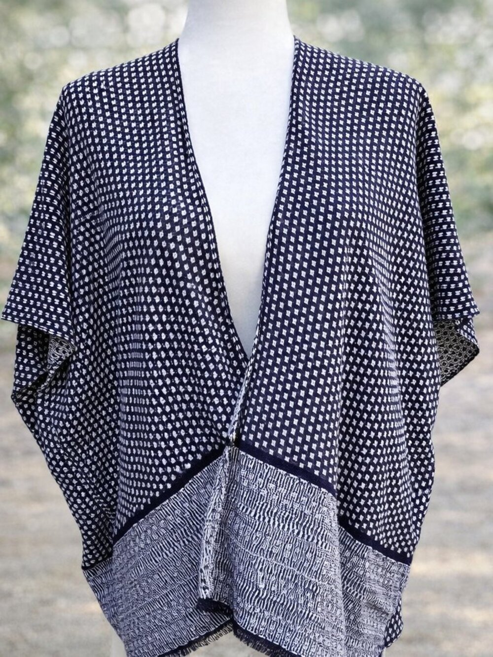Geometric Kimono Boho Open Front Cardigan Artisan Pattern Festival Drape Capsule